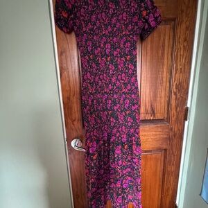 Floral Black and Pink Dress